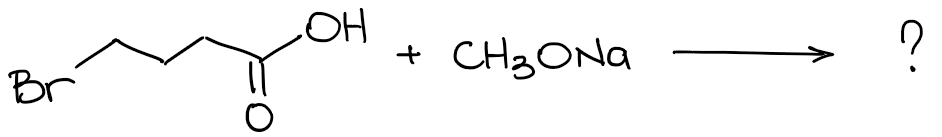 Example of a reaction with multiple outcomes