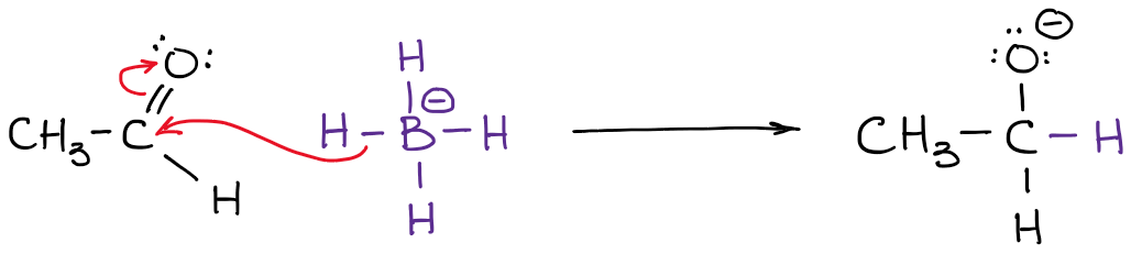 Reaction using borohydride anion