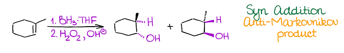 hydroboration-oxidation of alkenes