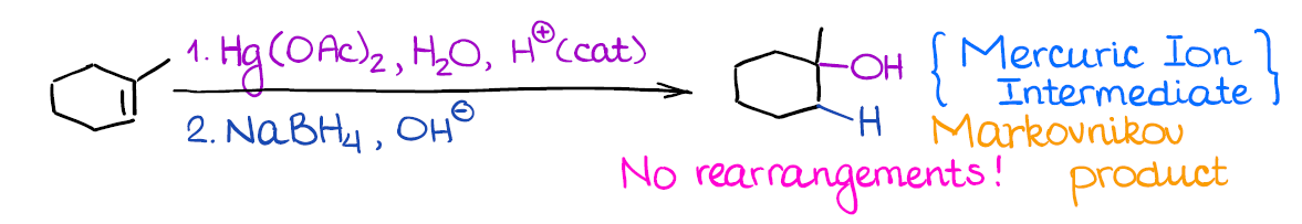 oxymercuration-reduction of alkenes