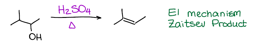 Acid-catalyzed dehydration of alcohols