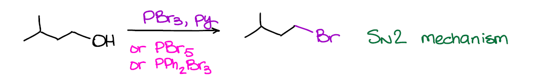 Conversion of alcohols into bromides