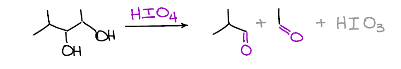 Oxidative cleavage of vicinal diols with periodic acid