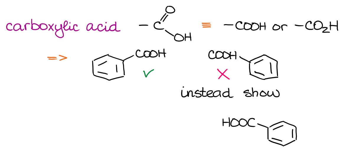 connecting carboxylic acid as a functional group