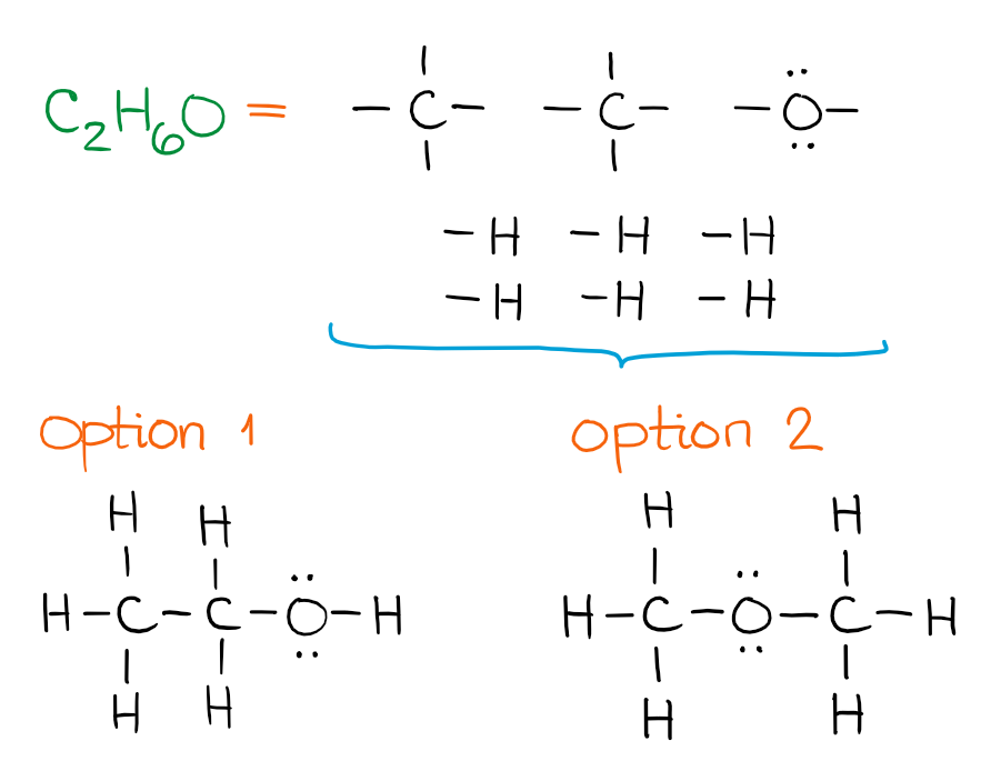 ethanol vs dimethyl ether lewis structure