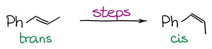 converting a trans alkene into a cis alkene