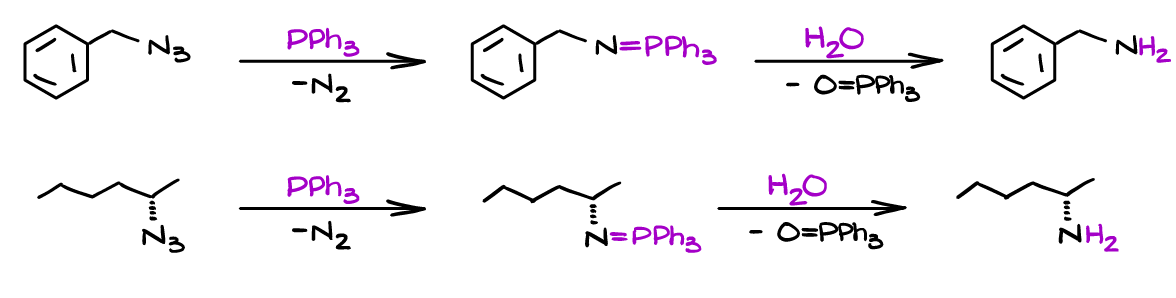 synthesis of primary amine via staudinger reaction