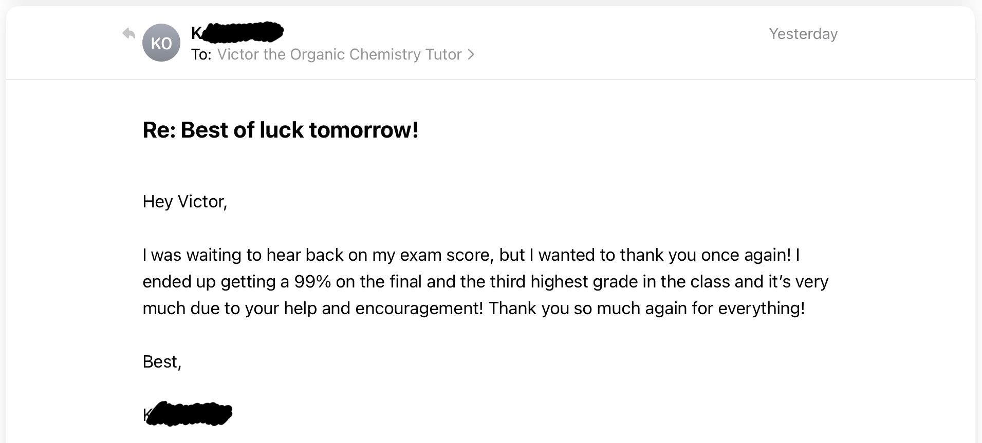 organic chemistry tutoring review