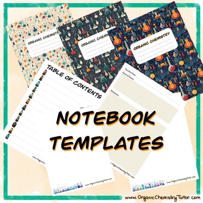 Organic Chemistry Digital Notebook Templates — Organic Chemistry Tutor