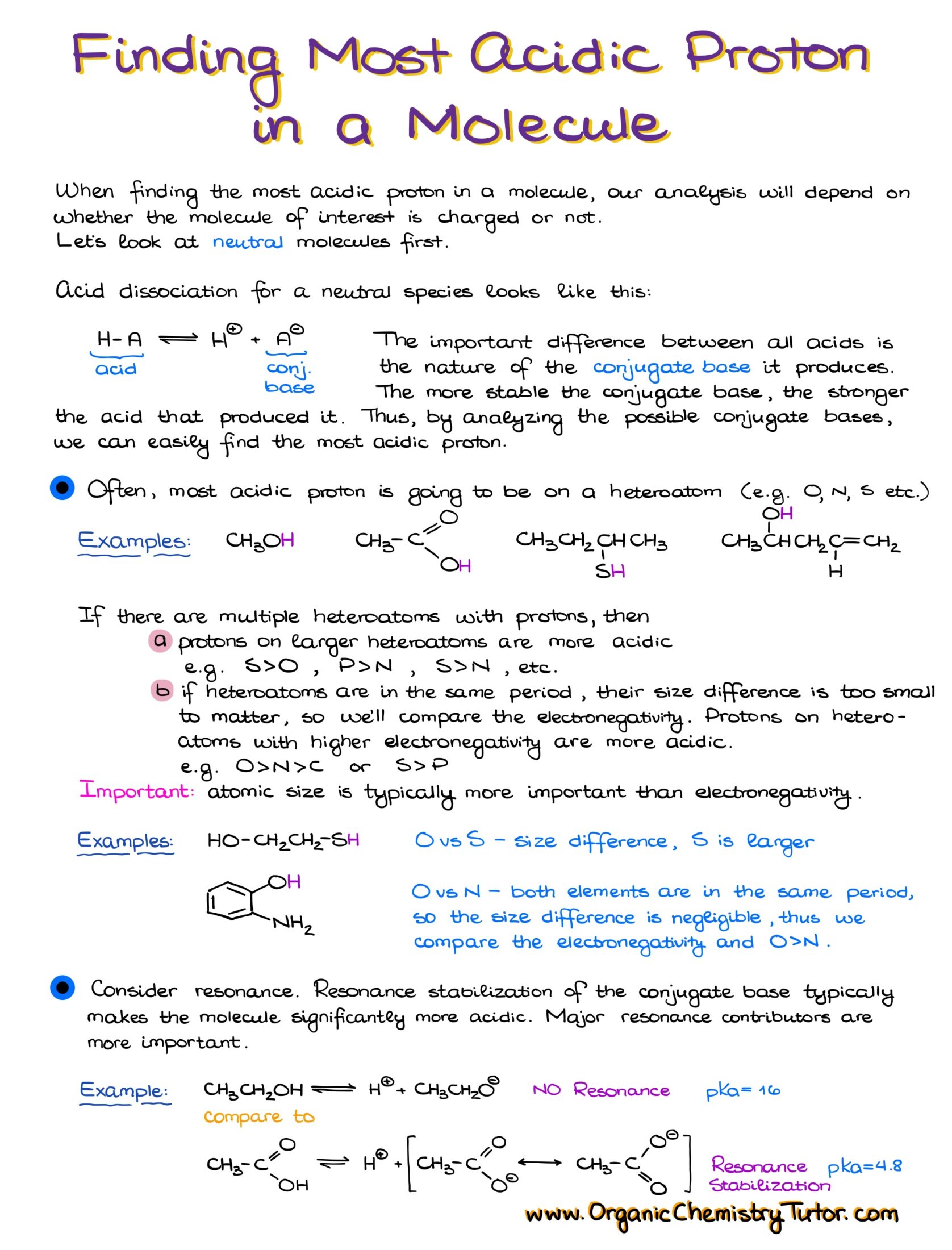 How to Find the Most Acidic Proton in a Molecule — Organic Chemistry Tutor