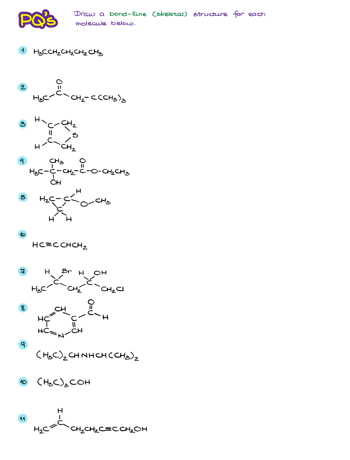 Bond-Line Structures Workbook — Organic Chemistry Tutor