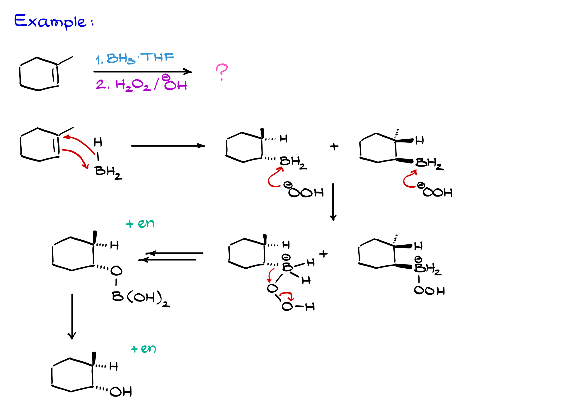 hydroboration-oxidation of alkenes example