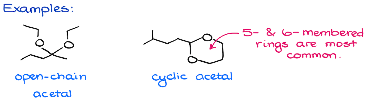 open chain acetal vs cyclic acetal