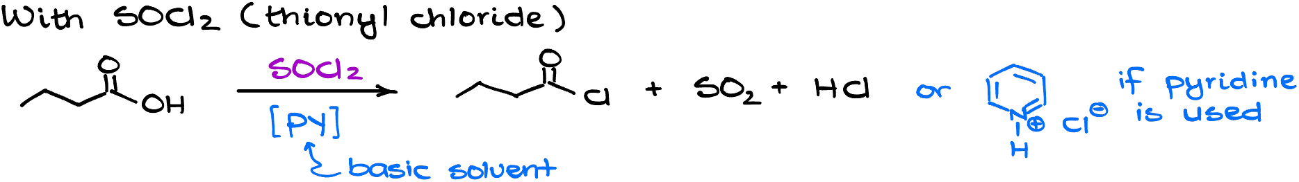 formation of acid chlorides