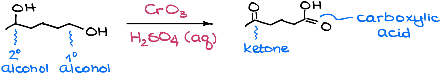 oxidation of alcohols with multiple oh's