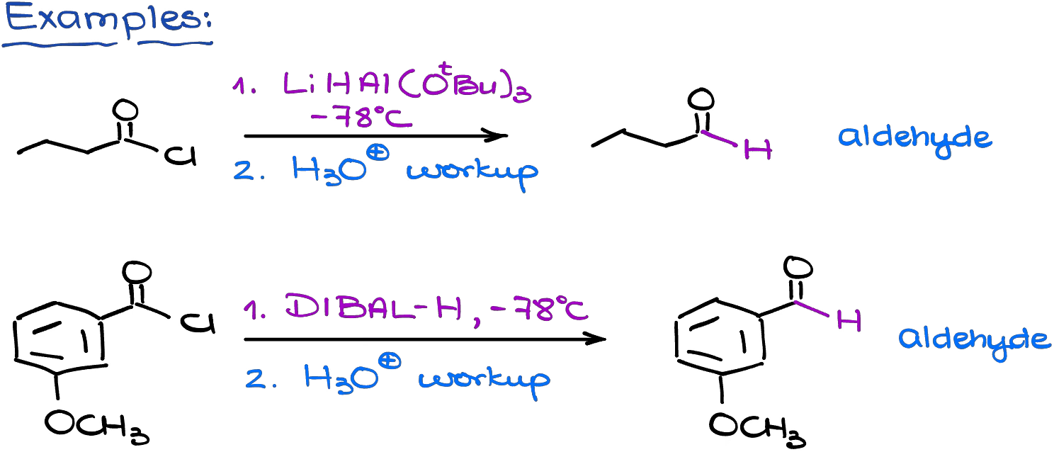 partial reduction of acid chlorides