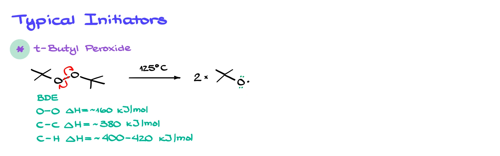 tert-butyl peroxide initiator