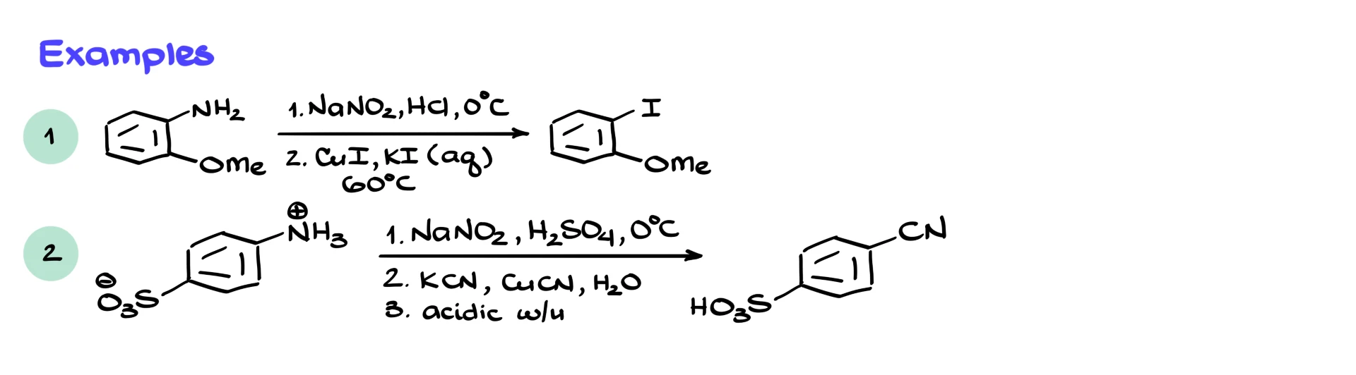 examples of sandmeyer reaction