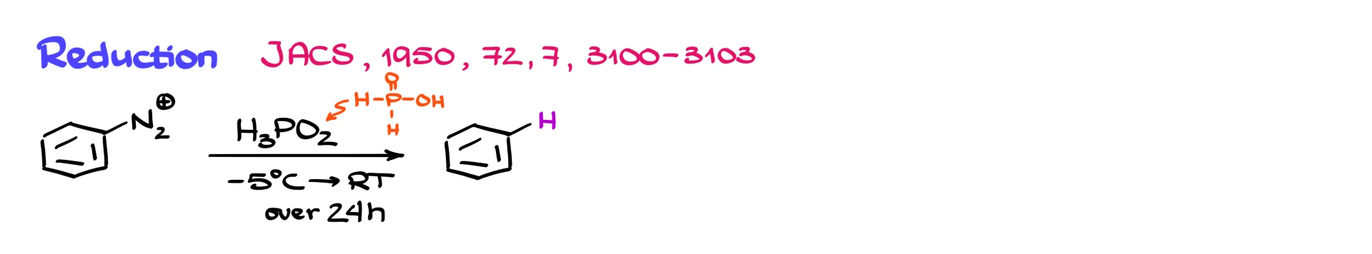reduction of diazonium ions
