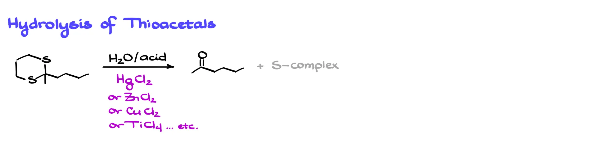 thioacetal hydrolysis
