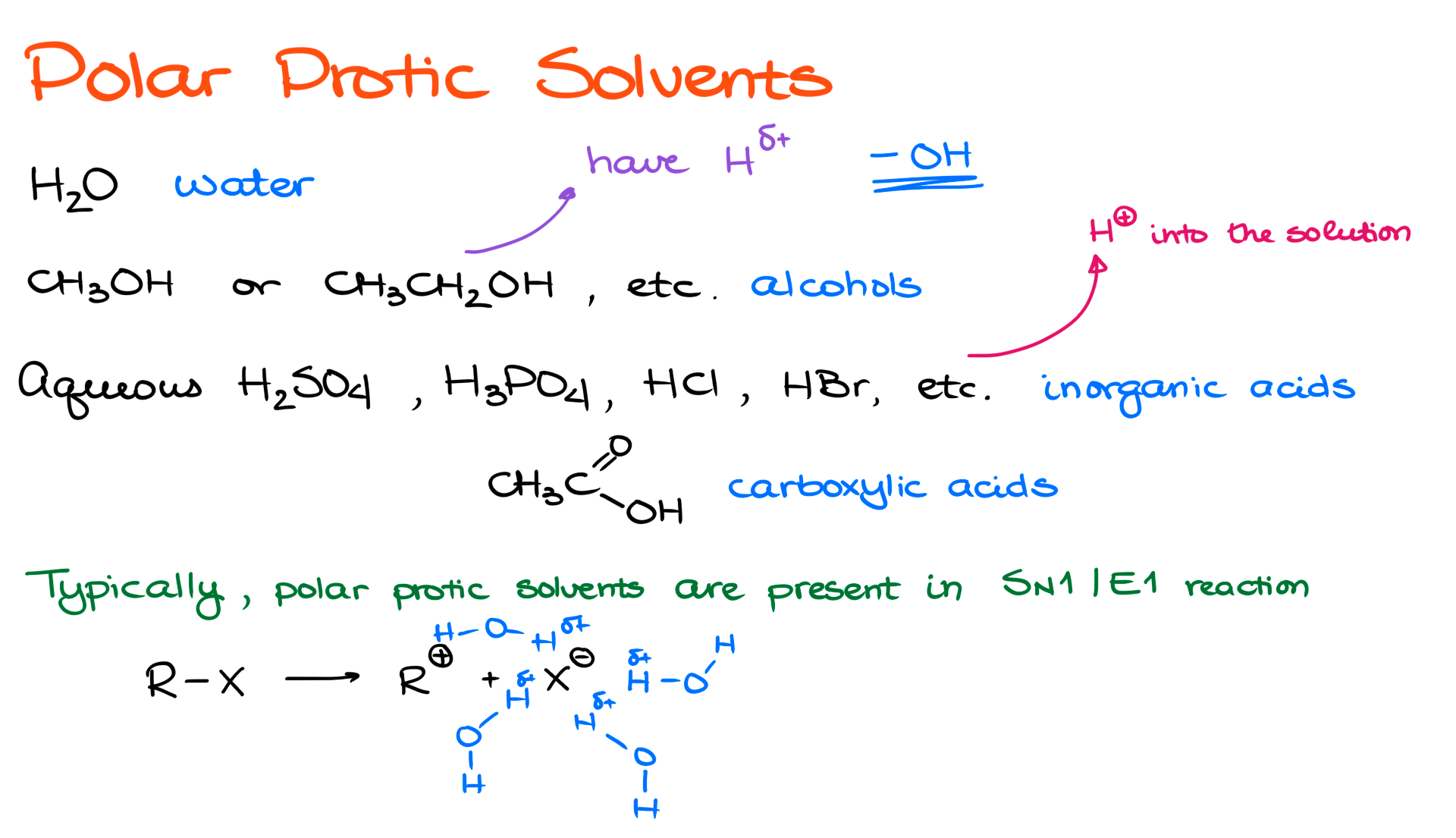 polar protic solvents